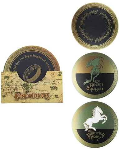 Cinereplicas - Sous-verres Le Seigneur des Anneaux - Coasters Ronde en Cork Marron