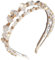 scicent Haarbänder Modische Perle Haarreifen Strass Haarband Barock Kristall Stirnband Elastisch Headbands Dünne Rutschfestes Haarreif Elegant Haarschmuck für Damen Mädchen - 28921