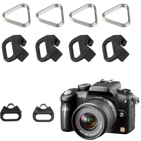 BIVOFU 4PCS Camera Strap Gancio Anello, Gancio Triangolare Forma Triangolare Per Fotocamera Cinturino Anelli Con Custodia Protettiva, Accessorio Fotocamera Compatto e Resistente Per Mirrorless