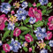 VEELIKE Papier Peint Fleuri Vintage Violet Bleu Noir Papier Peint Adhesif Mural 44,5cmx300cm Feuilles Tropicales Papier Peint Fleur Papiers Peints collant pour meuble Chambre Salle de Bain Amovible