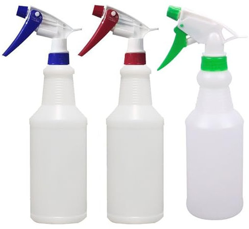 MYSUNBAR Bottiglie spray da 750 ml, vuote, in plastica, con nebulizzatore regolabile e getto per la pulizia della casa, confezione da 3