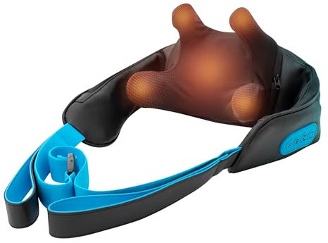 HoMedics Nackenmassagegerät mit Tiefenknetfunktion und Wärme – Kabellose Massagegerät für den Nacken, die Schultern, den Rücken, 2 Intensitäten, 4 Massageköpfe – zur Entspannung und Stressabbau