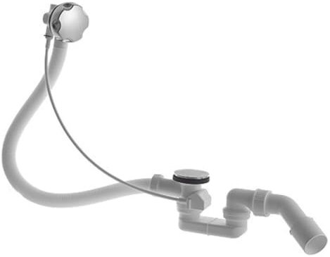 Duravit Ab- und Überlaufgarnitur, für Badewannen, Drehgriff, chrom, 791287000001000