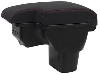 PPXDM Multifunktionales Zubehör Aufbewahrungsbox Für Die Armlehne Der Mittelkonsole. Für ESQ 2010–2019, Zubehör Zur Modifikation Von Autoinnenteilen(Black red line)