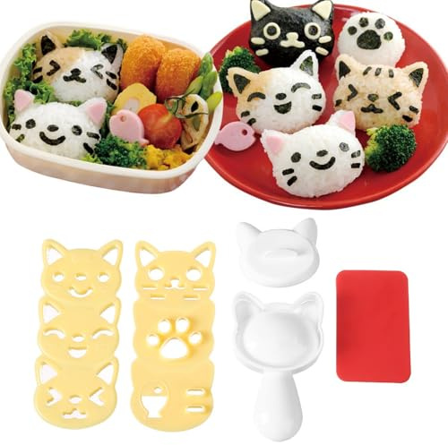 Rice Ball Mold Set Cat Lovely Rice Ball Mold Sushi Molds Pattern Sushi Kitchen Sandwich DIY Kitchen Tools