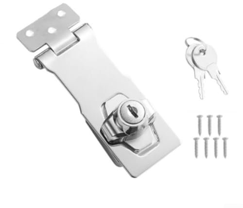 Enhanced Security Locking Hasp and Staple System with Cam Cylinder Lock for Storage Solutions (4inch)