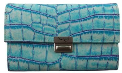 déqua G8 Leder Unikat Geldbörse Kroko hellblau