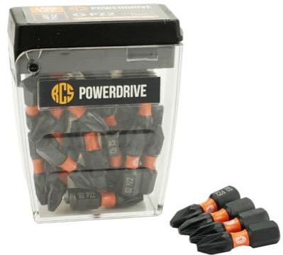 RCS PZ2 25mm Length Impact Screwdriver Bits (Tub of 25)