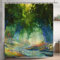 Ttincceer enchanté forêt Rideau de Douche Peinture à l'huile forêts Vertes Rideau de Salle de Bain Pays des Merveilles Art Moderne Salle de Bain Rideau décoratif étanche 180x180cm