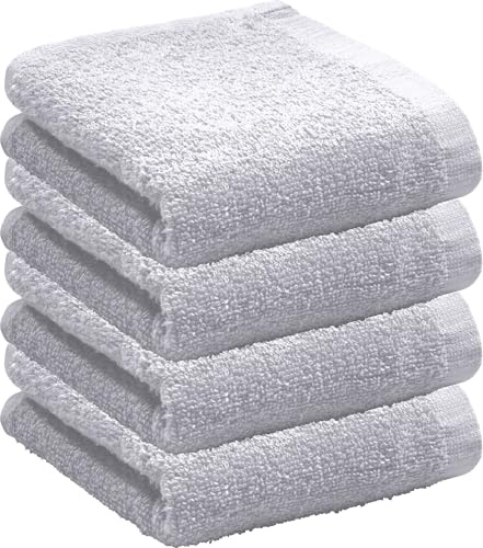 REDBEST Gästetuch Oceanside 4er-Pack Leichtfrottier Silber Größe 30x50 cm