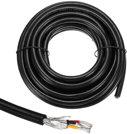 sourcing map UL2464 geschirmtes Kabel, 16 AWG, 5,5 m, 300 V, 3-Leiter, PVC, elektrischer CNC-Draht mit doppellagiger Abschirmung für Haushaltsgeräte, Automobilverdrahtung, 1 Stück