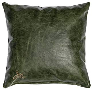 Centaur - Deko Lederkissen 50 x 50 cm für Sofa oder Schlafzimmer smaragdgrün - Echt Leder Kissen Echtleder Sofakissen Lederoptik