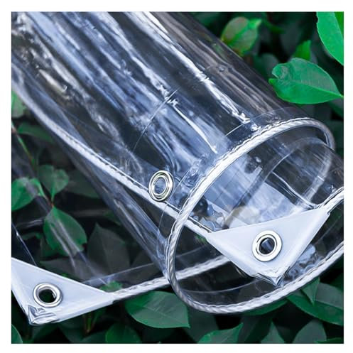 Clear Tarp with eyelets Vinyl Porch Enclosure Panels Pergola Gazebo Side Panels PVC balcony Thickened waterproof plastic sheet For pergolas Balconies Gazebos Small houses Indoor(3.28x3.28ft/1x1m)