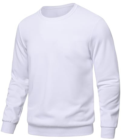 Tyhengta Men's Sweatshirt Fleece Winter Pullover Crew Neck Sweatshirts Casual Jumper Thermal Fleece Sweater
