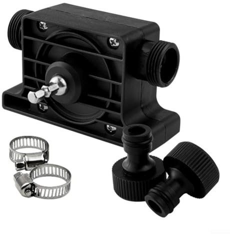 Water Transfer Drill Pump Compatible with Standard Drills, Self Priming Design for Home Garden Use Including Aquarium and Garage Maintenance Tasks