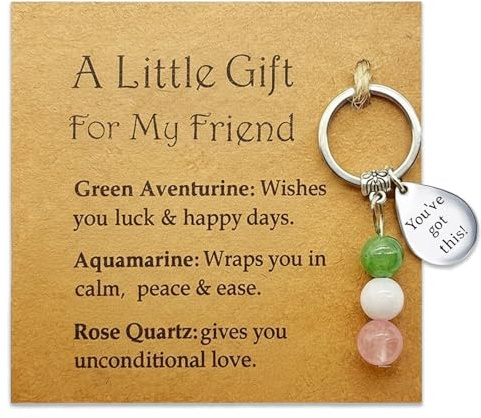 AIKOBAA Encouragement Gift for Friends, Crystal Keychain with You've Got This Message, Uplifting Friendship Gift with Meaningful Stones, Good Luck & Support Present