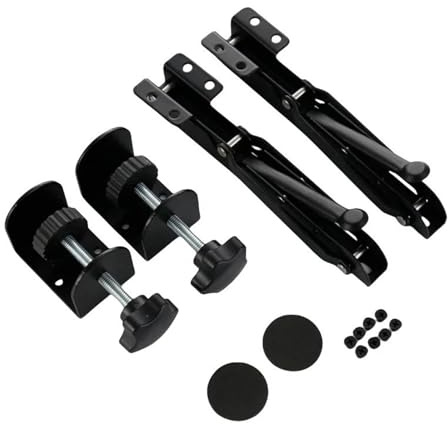 Set di 2 supporti da tavolo pieghevoli a forma di L, resistenti, senza fori, salvaspazio, accessori hardware for rack di prolunga