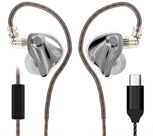 CCA Xyrra Dual Driver in-Ear Monitor Headphones,1DD+1BD HiFi IEM Earphones,Wired Gaming Earbuds for Gamers Musicians