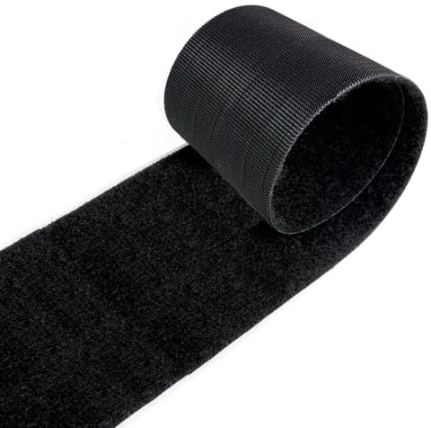 VELCRO Marca ONE-WRAP - Rollo de cinta trasera a espalda, reutilizable, color negro, para gestión y agrupación de cables, estándar de 25 mm, 50 mm resistente, 107 mm extra ancho resistente (107 mm x 5