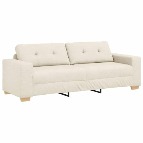 XHNIFBN 3-Sitzer Leinen Sofa Beige 221x78x80 cm Modernes Design mit 180 cm Liegefläche Robustes Holz-Metall-Gestell Komfortable Couch für Wohnzimmer Schlafzimmer Büro