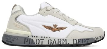 AERONAUTICA MILITARE Sneakers mit Einsätzen aus Wildleder, Farbe Off White, Weiß, 41 EU