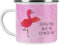 Mr. & Mrs. Panda Camping Emaille Tasse Flamingo Yoga - Geschenk, Camping Tasse Metall, Yoga Urlaub, Emaille Trinkbecher, entspannt, Namaste,