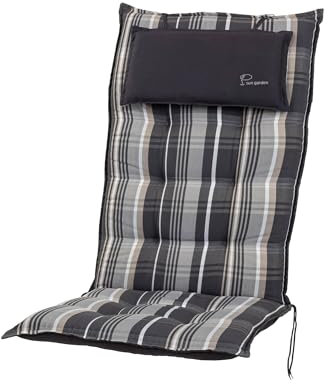 Möbelträume Sessel Hochlehner Auflagen 120 cm lang 8 cm dick in grau Dessin Miami 90584-700 (ohne Sessel) (1)