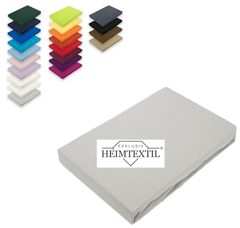 EXKLUSIV HEIMTEXTIL Marke Jersey Spannbettlaken 60 x 120-70 x 140 cm 100% Baumwolle Öko - Tex Zertifiziert, Markenqualität, Matratzenhöhe bis 10 cm, Silber