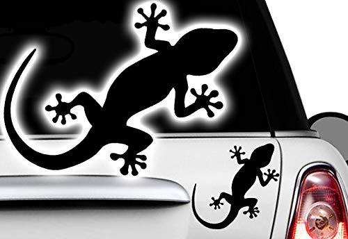 HR-WERBEDESIGN 2 X Geco 16 X 10,5 cm Adesivo per auto Hawaii Sticker Tattoo Geco ibisco lucertola