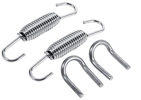 Keenso Motorrad Auspuff Feder, 2 stücke 65mm Edelstahl Motorrad Auspuff Drehbar Federn mit Schweißen Befestigungen
