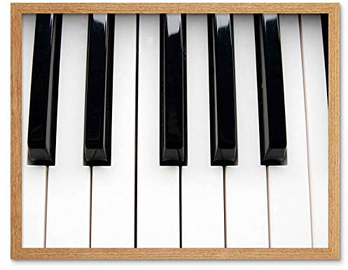 Wee Blue Coo Piano Keys Black White Closeup Music Art Print Framed Poster Wall Decor Kunstdruck Poster Wand-Dekor-12X16 Zoll