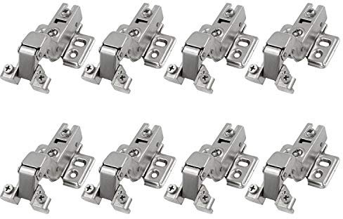 LOOTICH 95 Grado Battuta Interna Cerniere per Ante con Telaio in Alluminio con Ammortizzatore per Telaio e Porte Soft Close Cerniera per Cucina Armadio Porta Ante Mobili Paracolpi 8 Pezzi