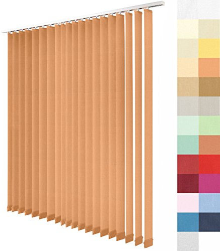 Sun World Lamellenvorhang nach Maß, Vertikal Lamellen Jalousien auf Maß vertikal Lamellen Maßanfertigung Vertikaljalousie Schiebevorhang ohne Deckenschiene (Apricot, Höhe: 220cm x Breite: 250cm)