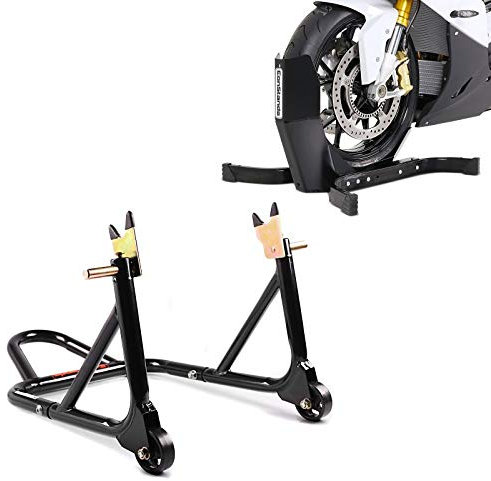 Motorrad Montageständer Set mit Wippe Motorradständer vorne hinten SRB schwarz