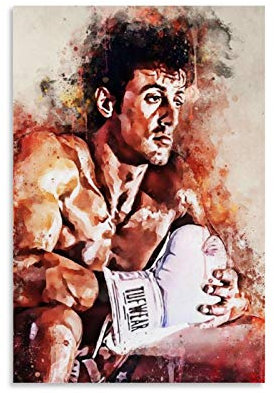 haohaizi Rocky Balboa Leinwand-Kunst-Poster und Wandkunst, Bilddruck, modernes Familienschlafzimmer-Dekor-Poster, 60 x 90 cm