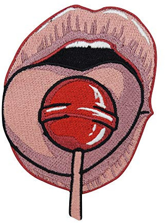 Finally Home Lick the Lollipop Zunge Patch zum Aufbügeln | Lolly Tongue Patches, Mund Bügelflicken, Lippen Flicken, Aufnäher