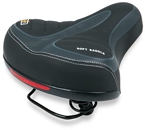 ZENO Bike Seat with Reflector | Bicycle Saddle with Soft Shockproof Springs and Punching Foam System | Cycling MTB Saddle Cushion Pad for Cruiser/Road Bikes/Touring/Mountain Bike/BMX | Dot Print