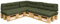 Royal Schneider Palettenkissen Set Palettensofa Palettenpolster Sitzkissen Rückenkissen 120x80cm, 7er Set, 500-18 Olive