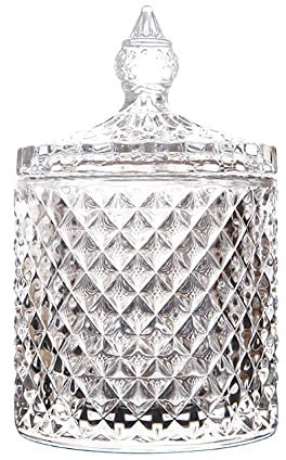 Zuckerdose Bonbonglas mit Deckel, Transparente Candy Bar Gläser Süßigkeiten Gläser Bonbonbehälter Kristallglas Vorratsbehälter, Glasbehälter Vorratsgläser für Süßigkeiten, Snacks, Kekse, Candy Bar