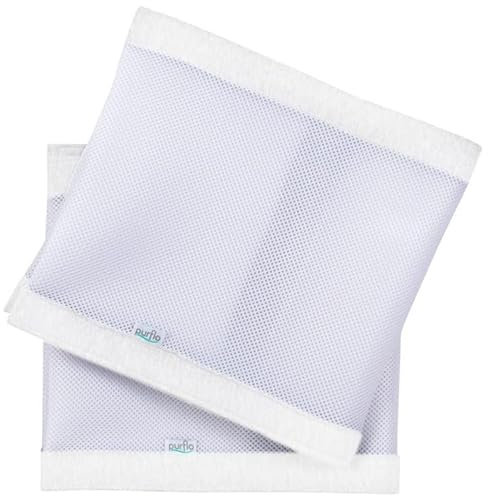 Purflo Atmungsaktive Nestchen,sichere Alternative zu traditionellen Babybettumpern,maschinenwaschbar & einfach zu installierende Klettverschlüsse,Babyzubehör,weiches Weiß
