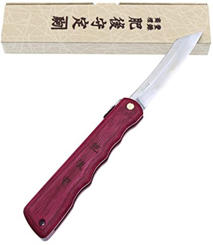 Higonokami Klappbares Taschenmesser Handwerklich Japanische Warikomi Klinge VG-10 Schichtholz Handgefertigt in Japan von Nagao Kanekoma (Rot)