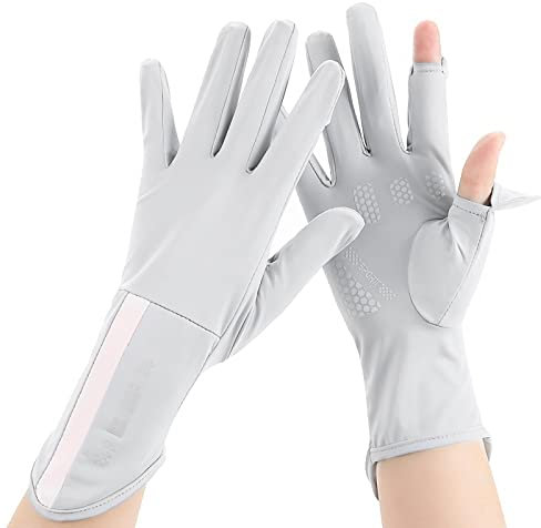 UV Schutz Handschuhe Sommer Damen Fahren Handschuhe Bequem Rutschfest Fahrradhandschuhe Sonnenschutz Handgelenk Handschuhe Kühlung Atmungsaktiv Elastisch Sommerhandschuhe für Outdoor Autofahren