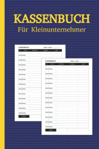 Kassenbuch für Kleinunternehmer: Einnahmen und Ausgaben Buch | Din A5 _ Cover Blau.