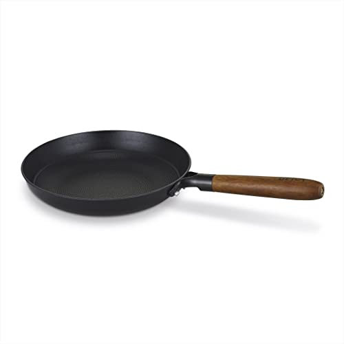 BEKA CLASSIC 15227204 Poêle à Frire en Acier Émaillé, Manche en Acacia, 20cm Diamètre, Black