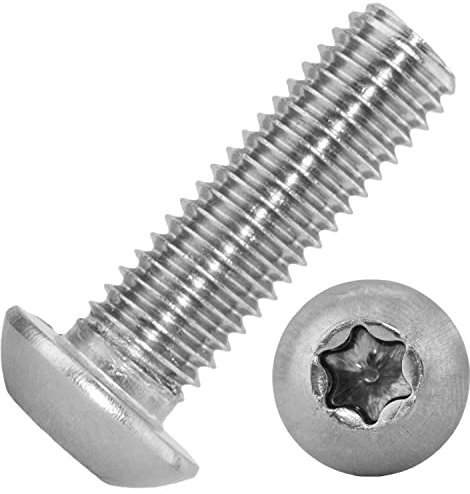 Techtanium Linsenkopfschrauben M10 x 40/40 mm mit Innensechsrund aus Edelstahl A2 (50 Stück) | Versch. Größen & Verpackungseinheiten verfügbar | Halbrundkopfschrauben | Linsenschrauben | ISO 7380