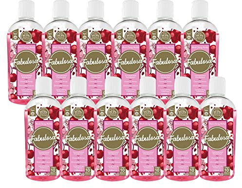 Fabulosa 4 in 1 Concentrated Antibacterial Disinfectant All Purpose Cleaner, 220ml, 12 Pack, Black Cherry Merlot