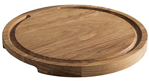 APS 755 PIZZA - Tagliere in rovere oliato, Ø 24 cm, con scanalatura