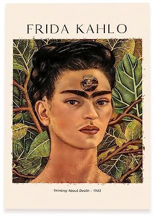 Nacnic Poster Über den Tod nachdenkenDekorative Bilder für Ihr Wohnzimmer, Schlafzimmer, Zuhause. Wandkunst-Drucke. Ästhethische Wandabdrücke von Frida Kahlo A3 inspiriert