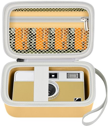 Grapsa Digital Camera Case Compatible with KODAK EKTAR H35 H35N Half Frame Film Camera, Storage Holder Organizer for Kodak Ultra F9 M35 M38 Paper Shoot kamera, 35mm Film Rolls (Box Only) - Yellow