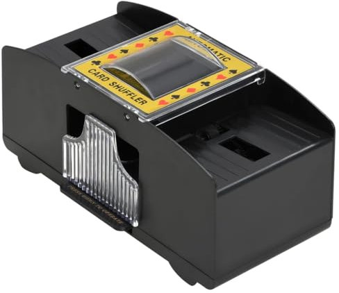 vidaXL Automatischer Kartenmischer, Elektrische Kartenmischmaschine für 2 Decks, Mischmaschine für Kartenspiele, Poker Kartenmischgerät, Schwarz